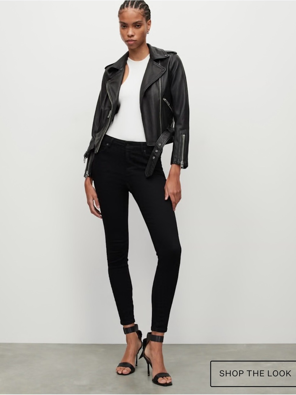 All Saints Miller Size Me black skinny jeans